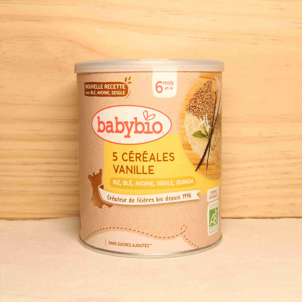 5 Céréales Vanille BIO - Riz, Blé, Avoine, Seigle, Quinoa - dès 6 mois - 220g Baby Bio vrac-zero-dechet-ecolo-balma-gramont