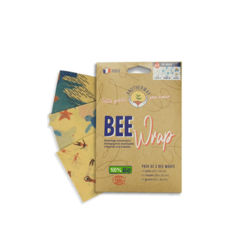 Bee-wrap lot de 3 - tailles S-M-L Anotherway vrac-zero-dechet-ecolo-balma-gramont