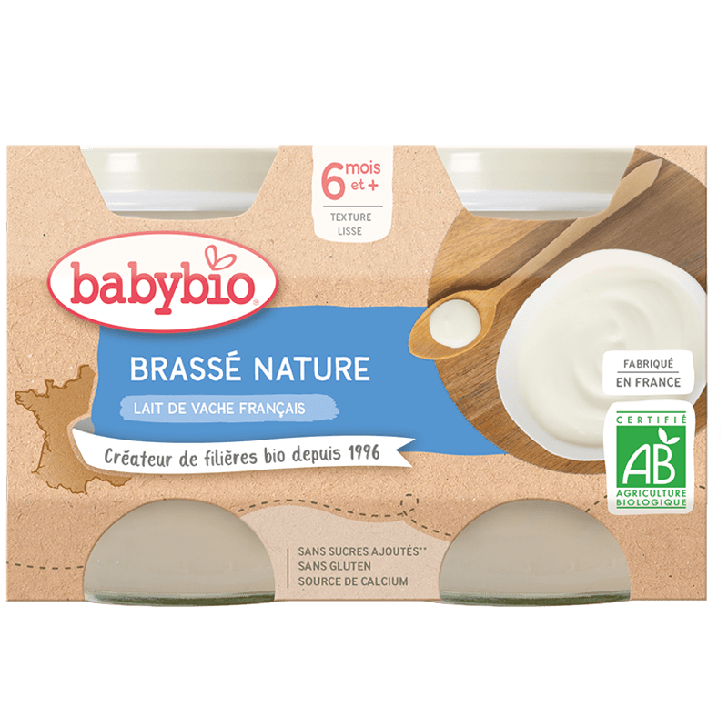 Brassé au lait de vache français (dès 6 mois) BIO - 2x130g Baby Bio vrac-zero-dechet-ecolo-balma-gramont