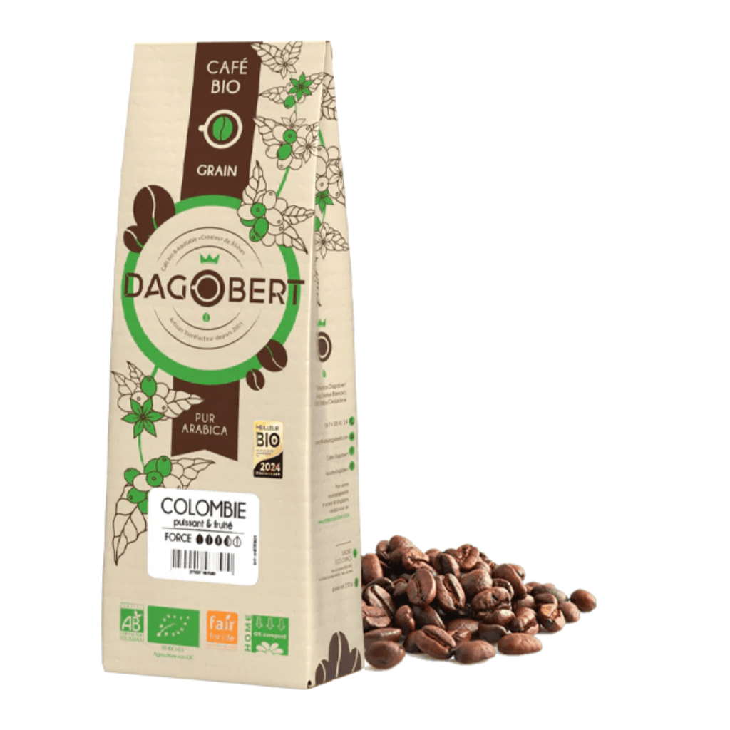 Café grain Colombie puissant & fruité BIO - intensité 7/10 - 1kg Cafés Dagobert vrac-zero-dechet-ecolo-balma-gramont