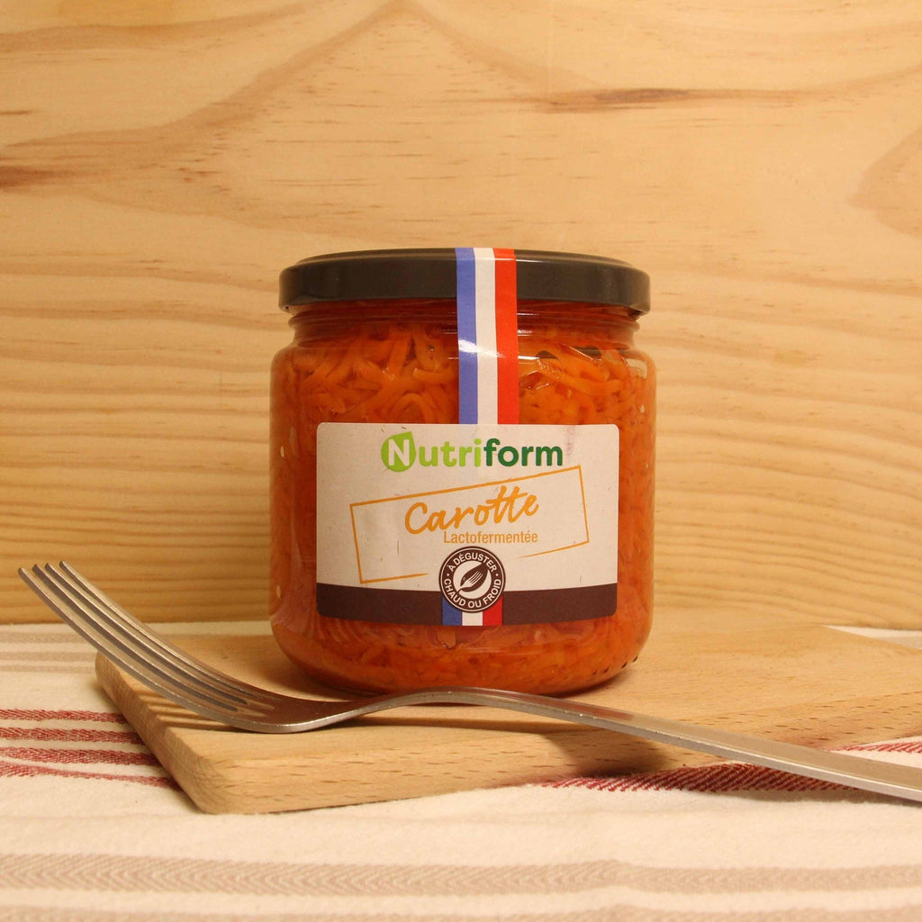 Carottes lacto-fermentées BIO - 275g net égoutté Nutriform vrac-zero-dechet-ecolo-balma-gramont