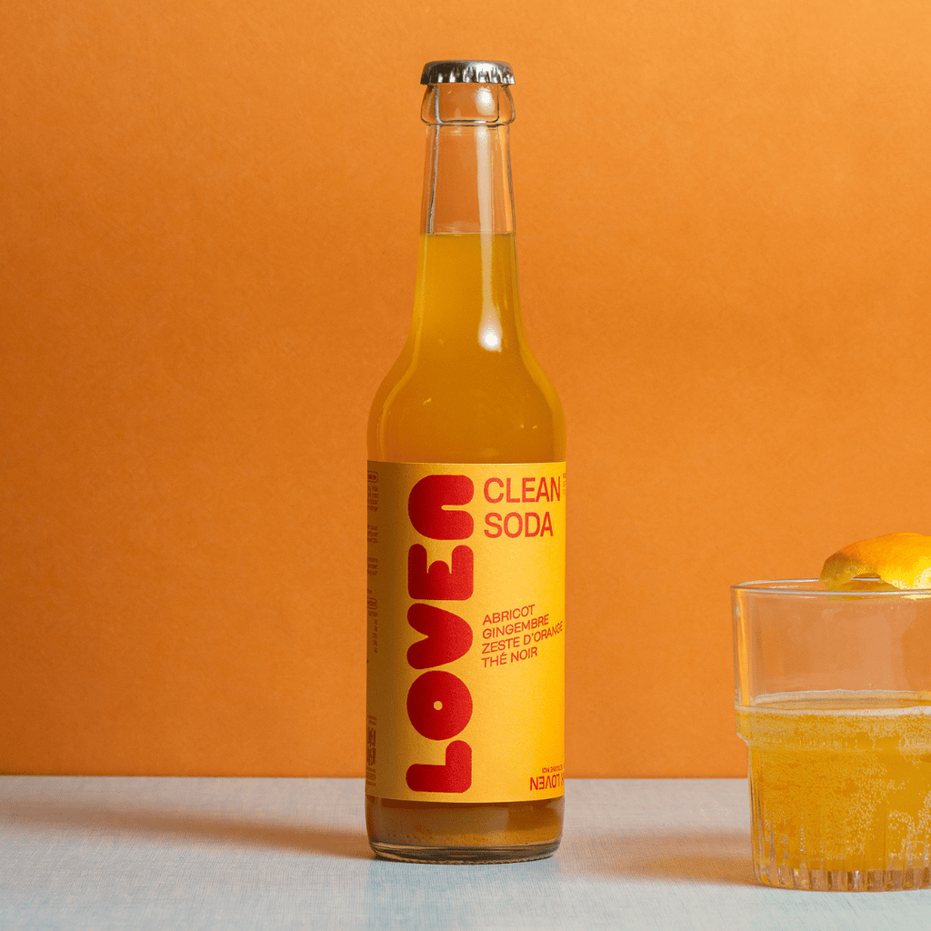 Clean Soda abricot gingembre zeste d'orange & thé noir BIO - 33cl Loven Crew - Brasserie L'Indispensable vrac-zero-dechet-ecolo-balma-gramont