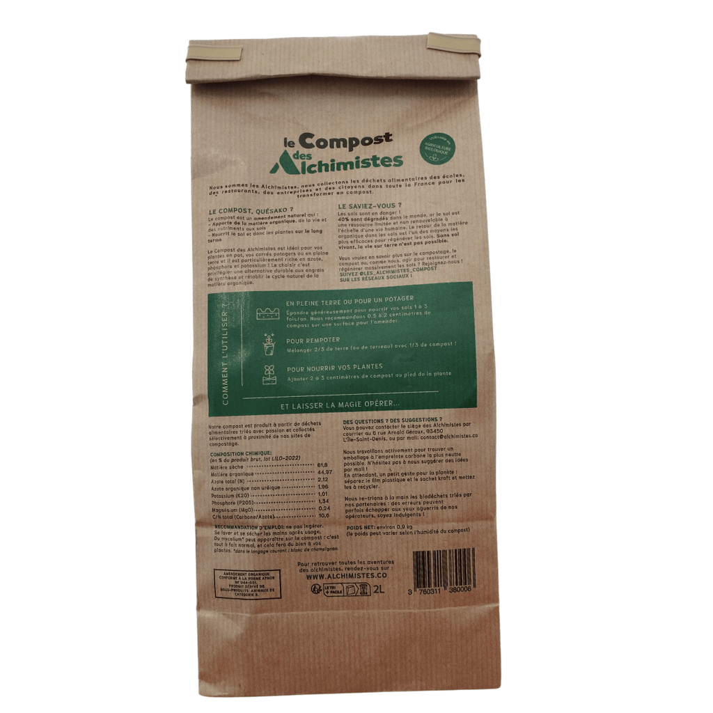 Compost, amendement organique - 2L Les Alchimistes vrac-zero-dechet-ecolo-balma-gramont