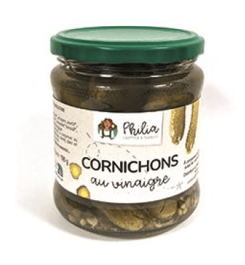 Cornichons au vinaigre BIO - 190g net égoutté Philia vrac-zero-dechet-ecolo-balma-gramont