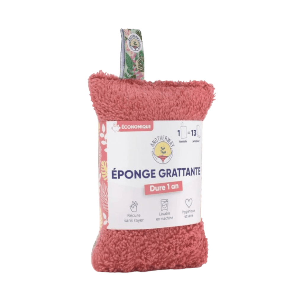 Eponge lavable et grattante - corail Anotherway vrac-zero-dechet-ecolo-balma-gramont