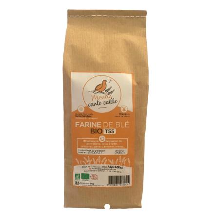 Farine de Blé tendre blanche T55 BIO- 1 kg Moulin Cante Caille vrac-zero-dechet-ecolo-balma-gramont