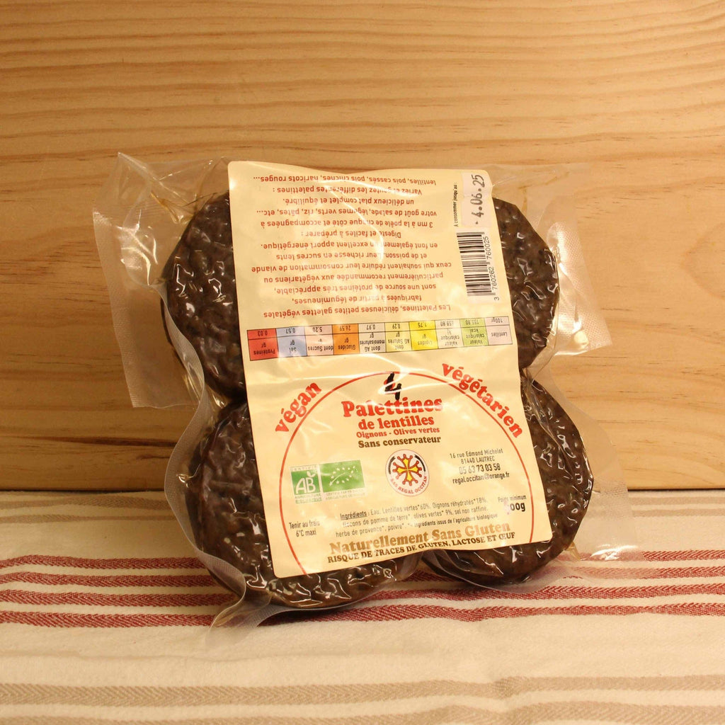 Galettes Végétales Lentilles - 4 Pièces Régal Occitan vrac-zero-dechet-ecolo-balma-gramont