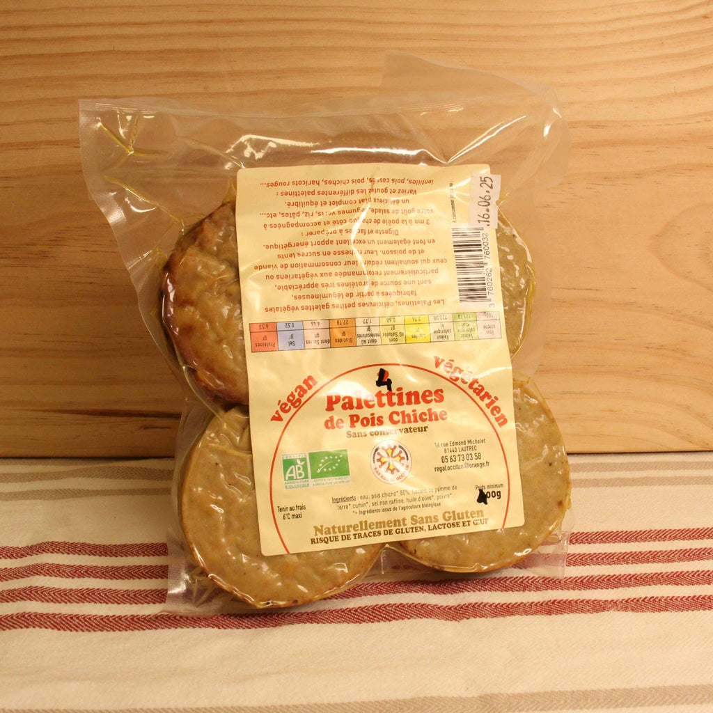 Galettes Végétales Pois chiches - 4 Pièces Régal Occitan vrac-zero-dechet-ecolo-balma-gramont