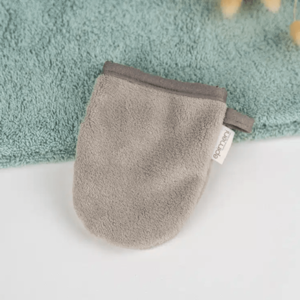 Gant démaquillant à l’eau - gris Apimani vrac-zero-dechet-ecolo-balma-gramont