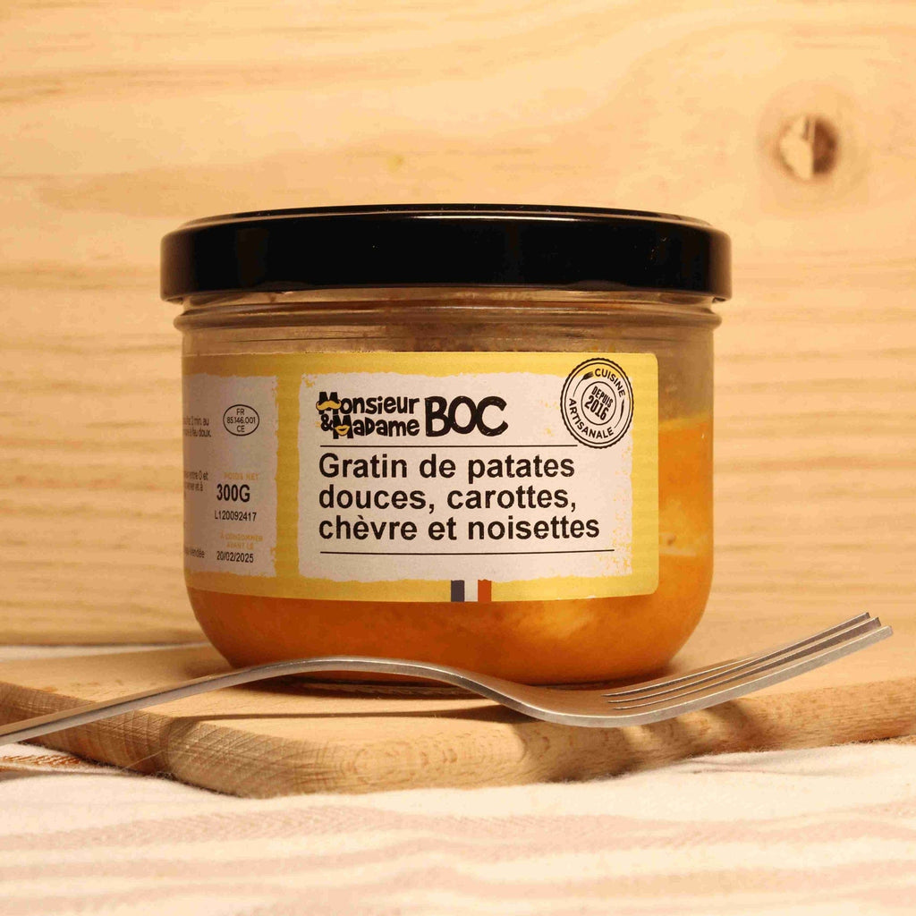 Gratin de patates douces, carottes, chèvre et noisette - 300g La Centrale du Bocal vrac-zero-dechet-ecolo-balma-gramont