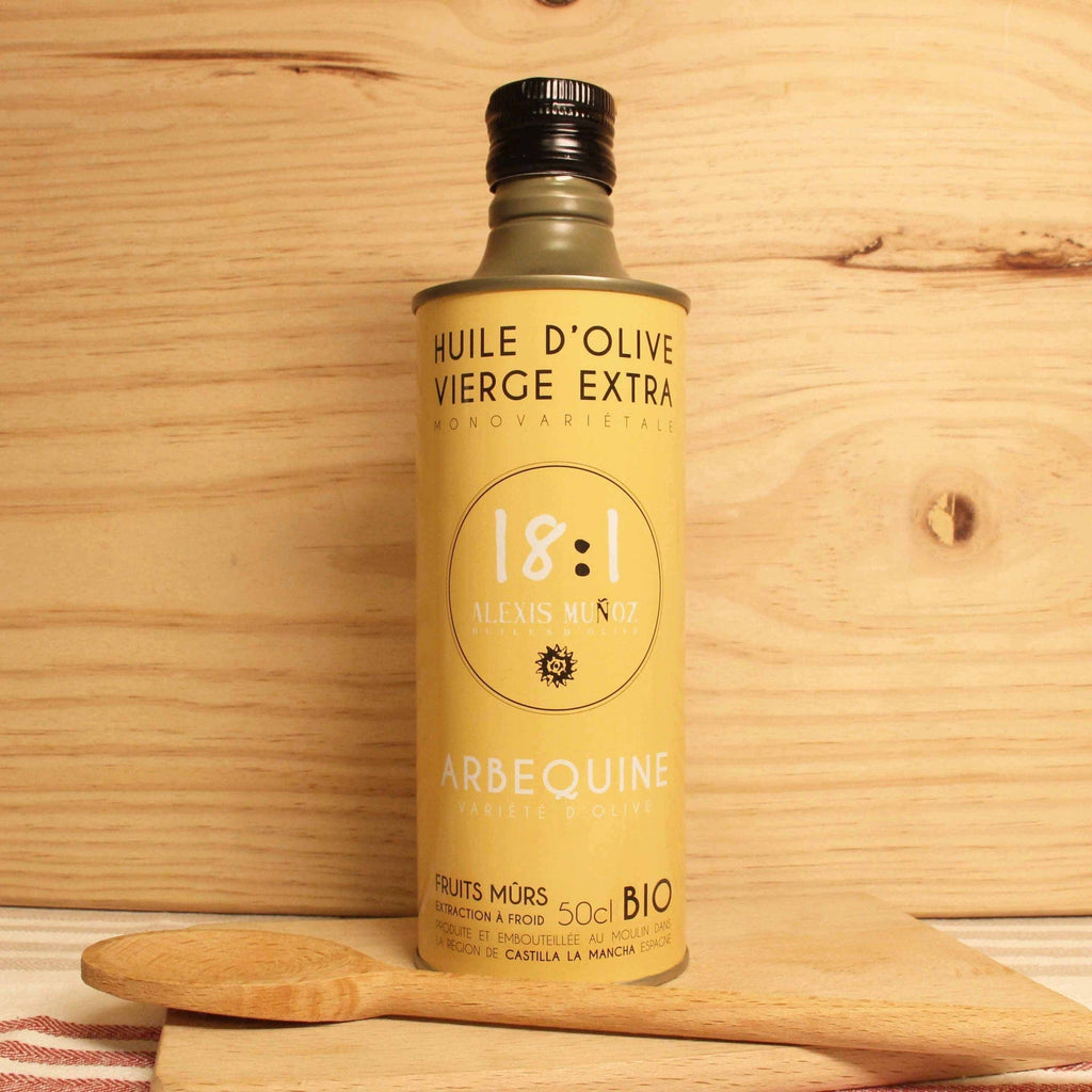 Huile d’olive extra vierge variété Arbequine fruit mur BIO - 50cl 18:1 - Alexis Munoz vrac-zero-dechet-ecolo-balma-gramont