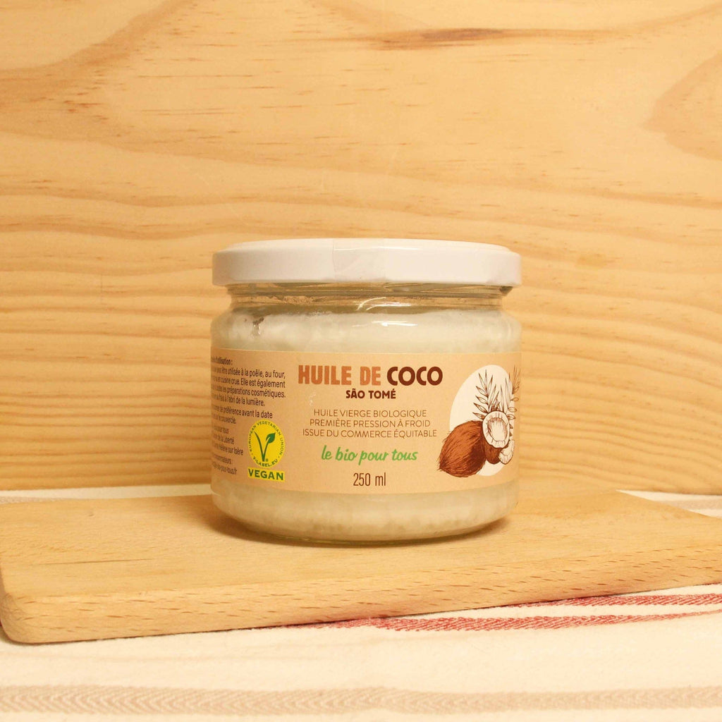 Huile de coco vierge BIO & Equitable - 250ml Le bio pour tous vrac-zero-dechet-ecolo-balma-gramont