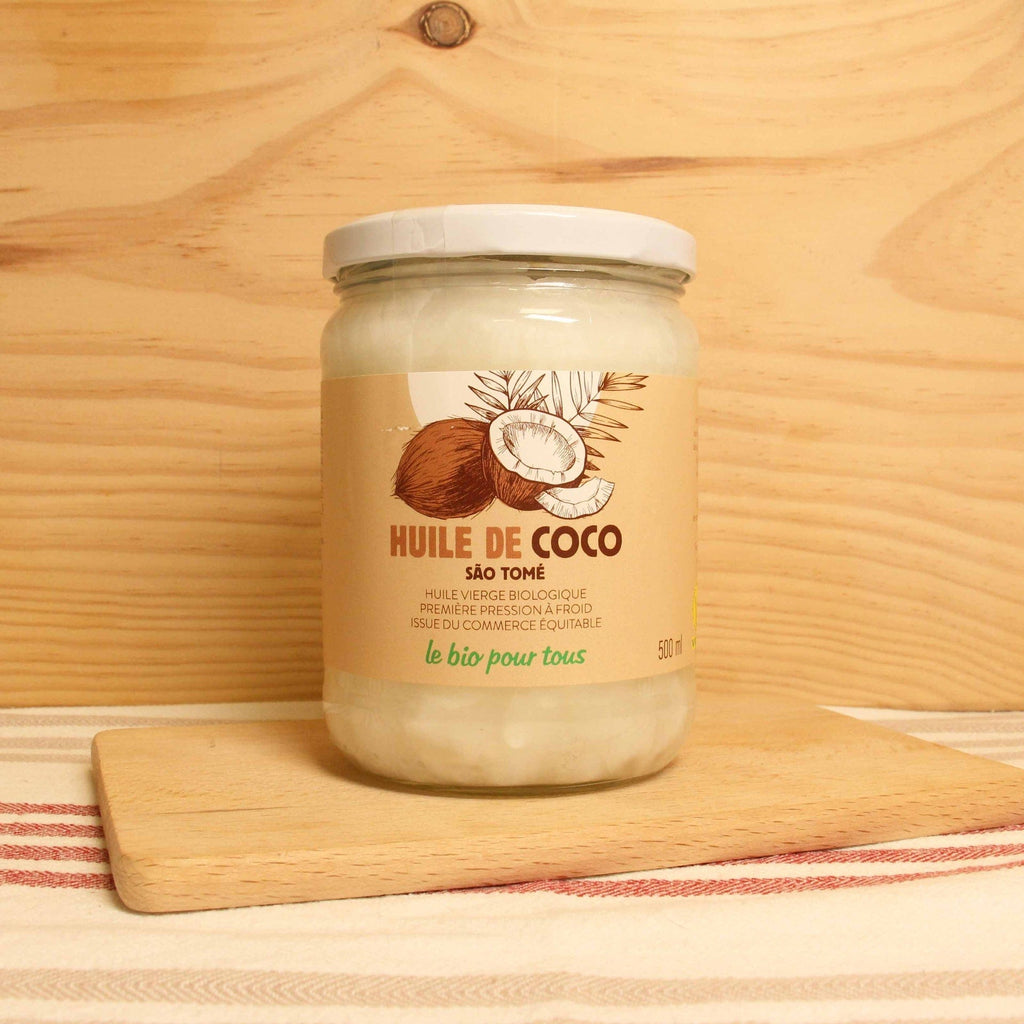 Huile de coco vierge - BIO & Equitable - 500ml Le bio pour tous vrac-zero-dechet-ecolo-balma-gramont