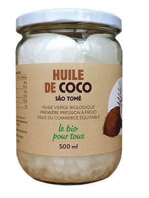 Huile de coco vierge - BIO & Equitable - 500ml Le bio pour tous vrac-zero-dechet-ecolo-balma-gramont