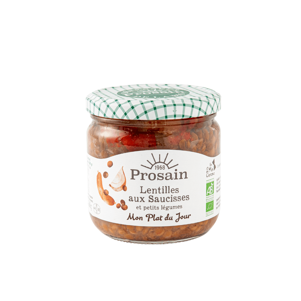 Lentilles aux saucisses et petits légumes BIO - 360g Prosain vrac-zero-dechet-ecolo-balma-gramont