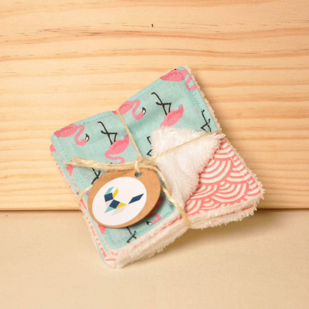 Lot de 5 démaquillettes "Flamant rose" Joli Tintamarre vrac-zero-dechet-ecolo-balma-gramont