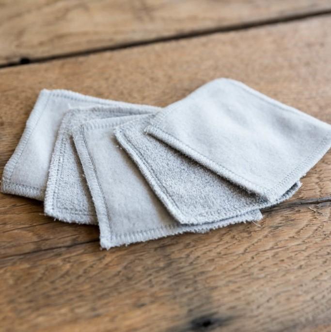 Lot de 5 démaquillettes gris ManaMani vrac-zero-dechet-ecolo-balma-gramont