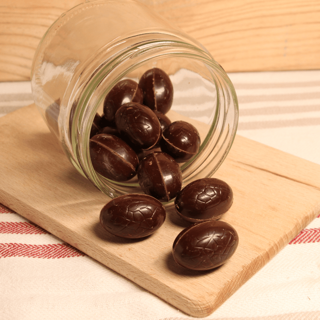 Oeufs chocolat 70 % praliné noisettes du Piémont - 100g Maison Schaal vrac-zero-dechet-ecolo-balma-gramont