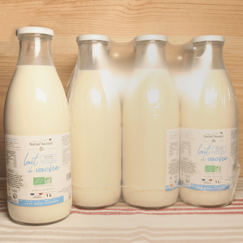 PACK DE 6 x Lait demi-écrémé stérilisé BIO 1L Natur'Avenir vrac-zero-dechet-ecolo-balma-gramont