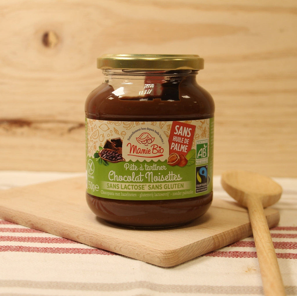 Pâte à tartiner chocolat noisettes sans gluten et sans lactose BIO - 350g - ANTIGASPI Mamie Bio vrac-zero-dechet-ecolo-balma-gramont