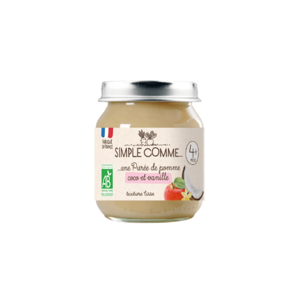 Petit pot bébé Pomme Coco et Vanille BIO - dès 4 mois - 125g Simple comme vrac-zero-dechet-ecolo-balma-gramont