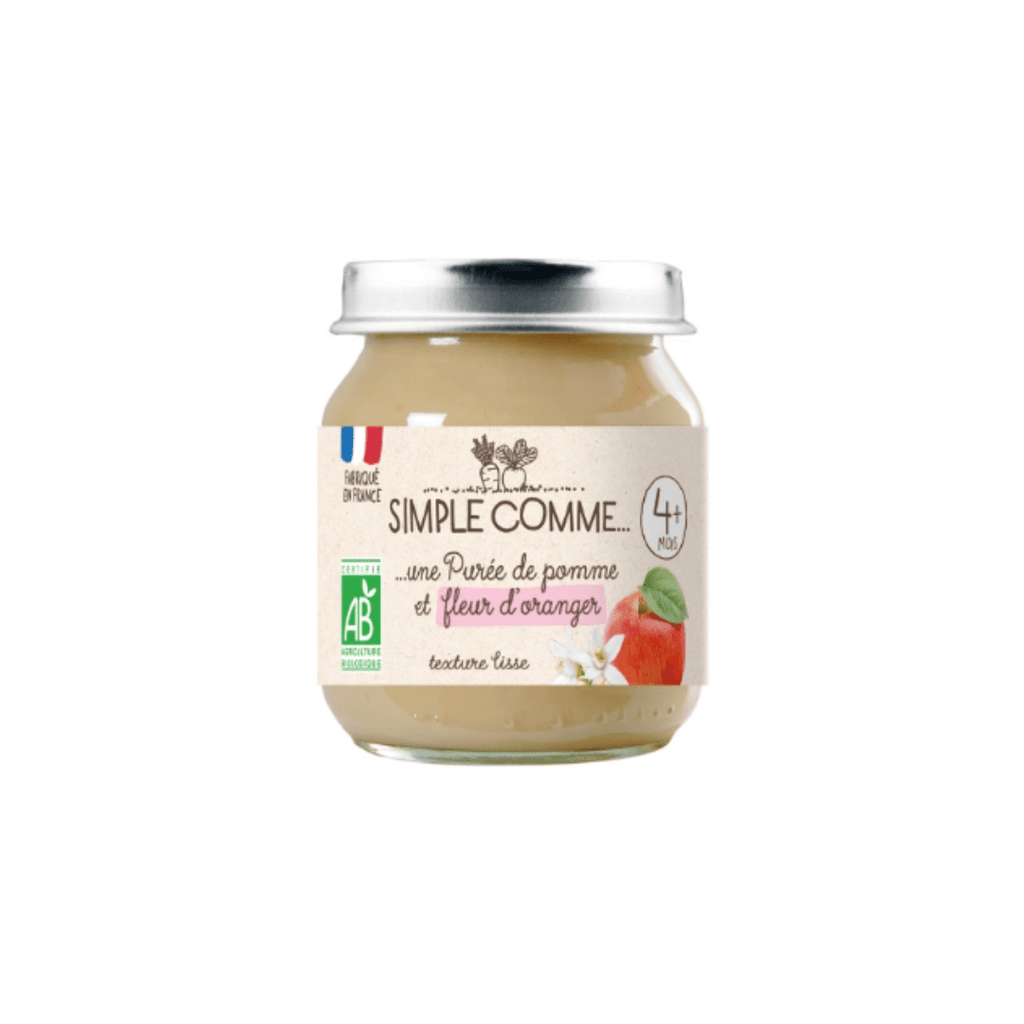 Petit pot bébé Pomme Fleur d'oranger BIO - dès 4 mois - 125g Simple comme vrac-zero-dechet-ecolo-balma-gramont