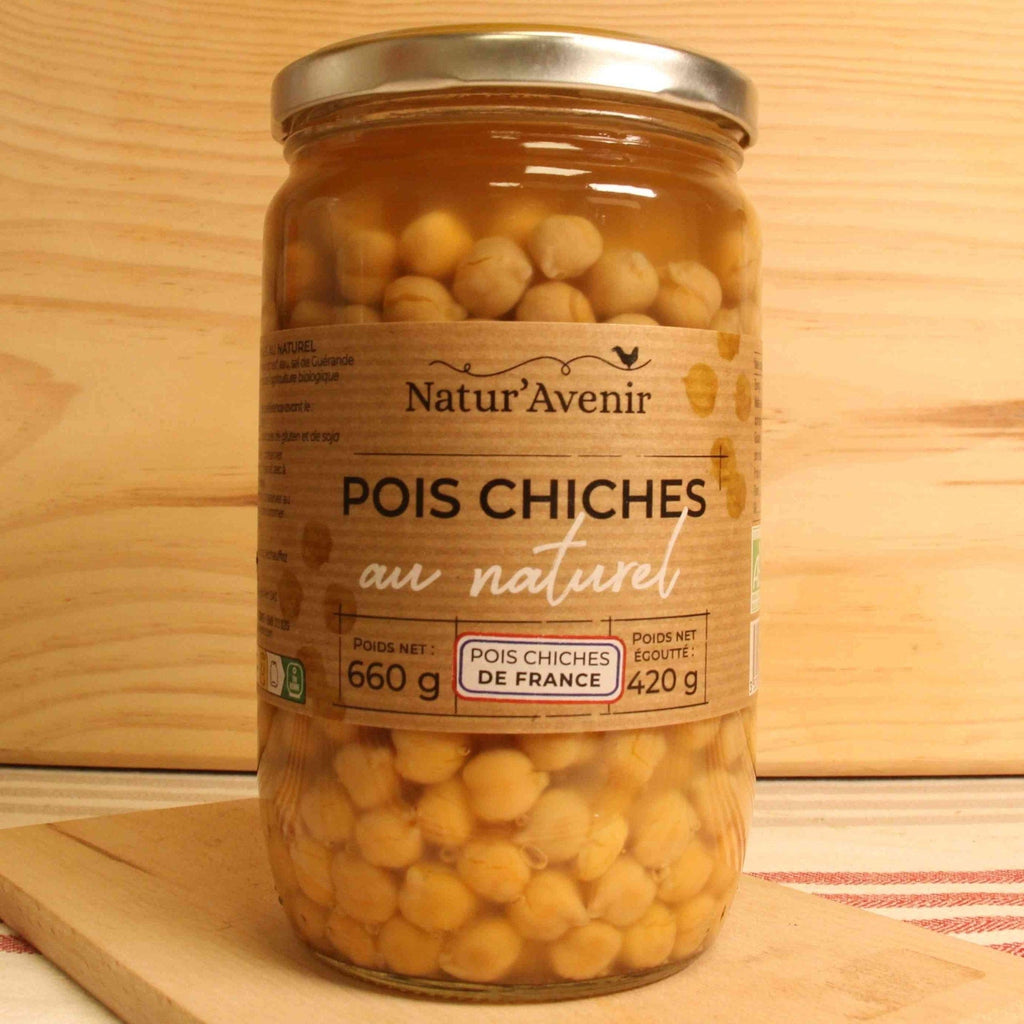 Pois chiches au naturel BIO - 660g - 420g net égoutté Natur'Avenir vrac-zero-dechet-ecolo-balma-gramont