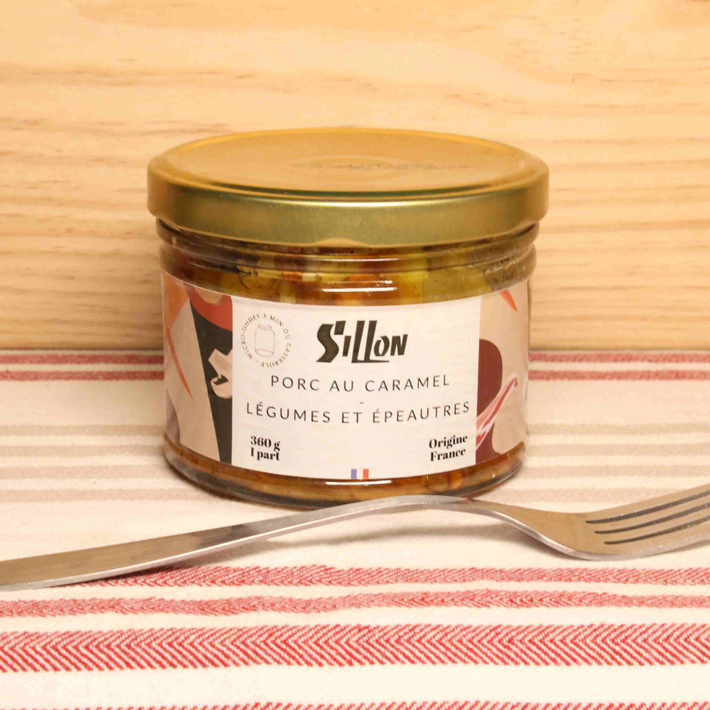 Porc au caramel légumes et épeautre - 360g Conserverie Sillon vrac-zero-dechet-ecolo-balma-gramont