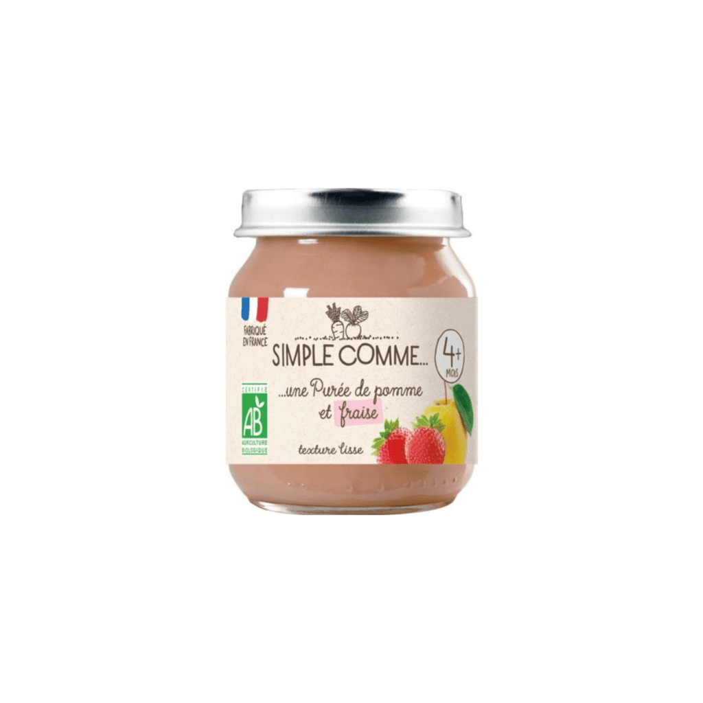 Pot bébé 4 mois pomme fraise BIO - 125g Simple comme vrac-zero-dechet-ecolo-balma-gramont