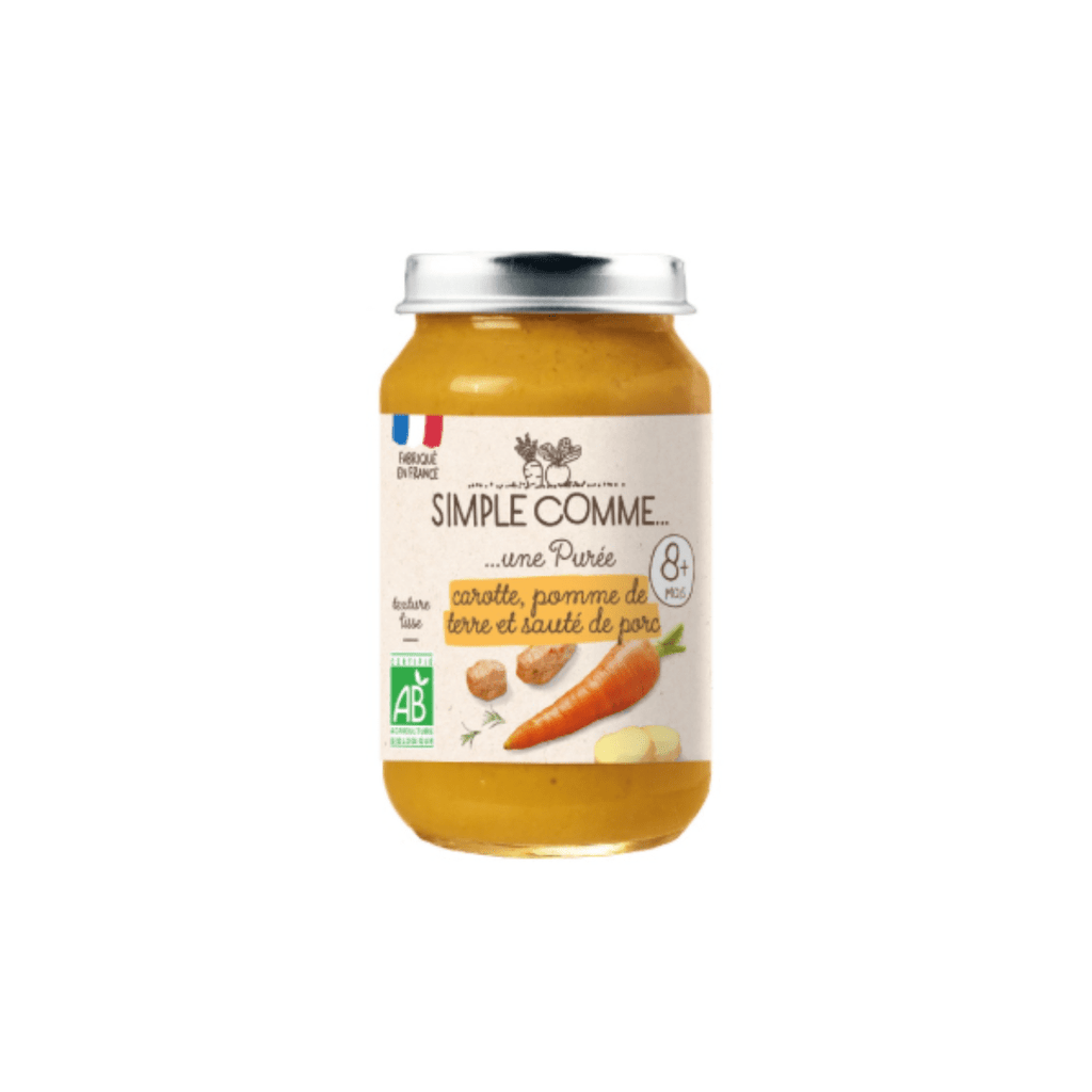 Pot bébé Carotte Pomme de Terre Sauté de porc BIO - dès 8 mois - 200g Simple comme vrac-zero-dechet-ecolo-balma-gramont