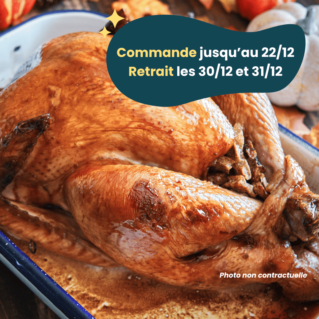 PRÉCOMMANDE Nouvel An - ACOMPTE - Chapon désossé Farci aux marrons (2,5 à 3,6kg) Domaine des Tuileries vrac-zero-dechet-ecolo-balma-gramont