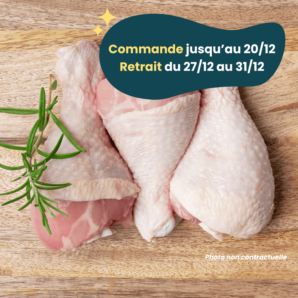 PRÉCOMMANDE Nouvel An - ACOMPTE - Cuisses de poulet (env. 1,2kg) Domaine des Tuileries vrac-zero-dechet-ecolo-balma-gramont