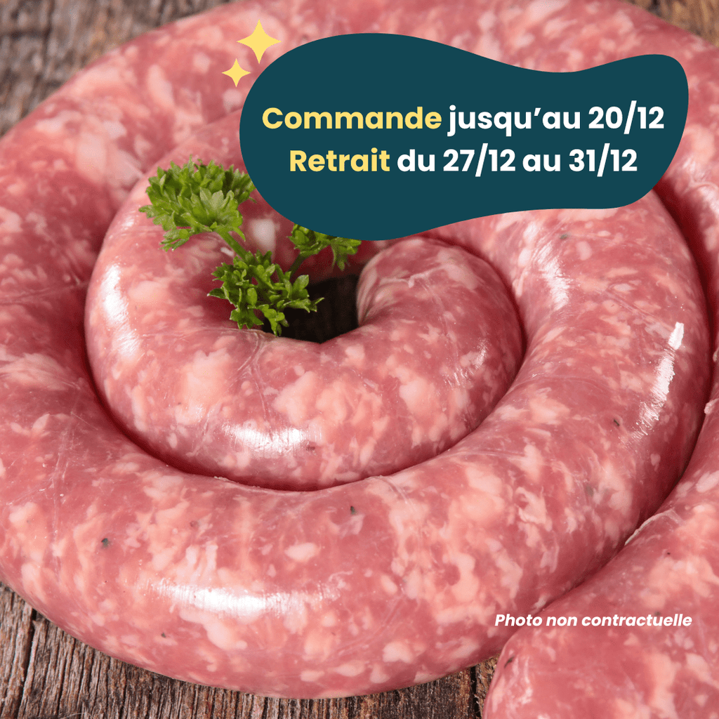 PRÉCOMMANDE Nouvel An - Saucisse de Toulouse (1kg) Domaine des Tuileries vrac-zero-dechet-ecolo-balma-gramont