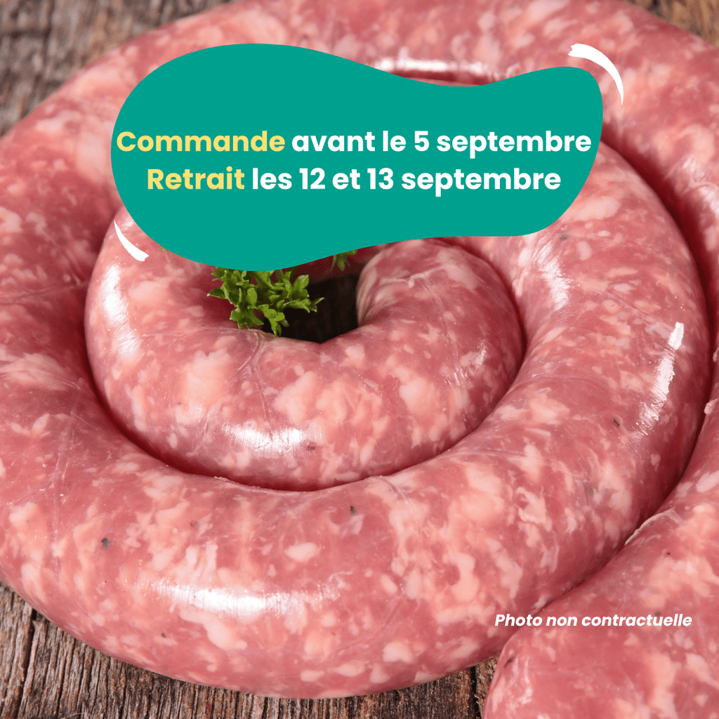 PRÉCOMMANDE Saucisse de Toulouse (1kg) Domaine des Tuileries vrac-zero-dechet-ecolo-balma-gramont