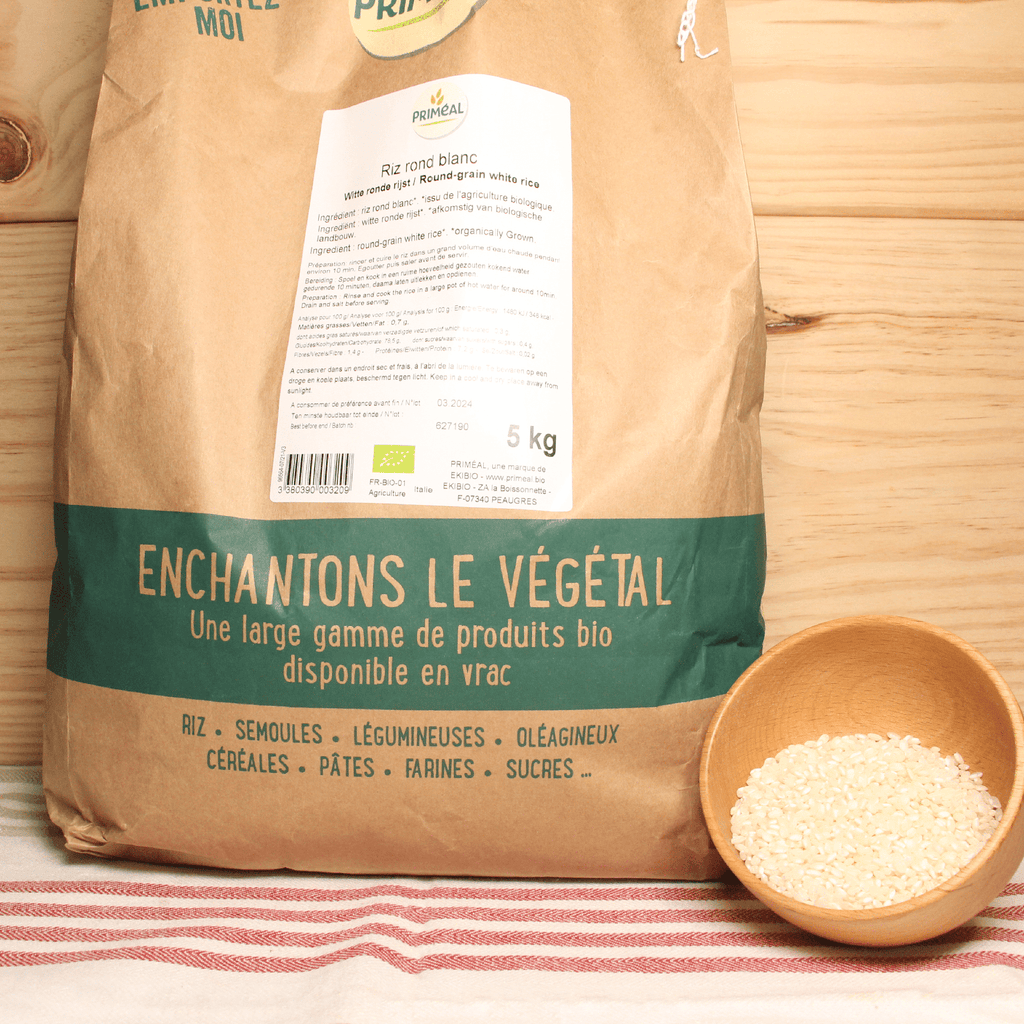 Riz rond blanc BIO - 5kg Priméal vrac-zero-dechet-ecolo-balma-gramont