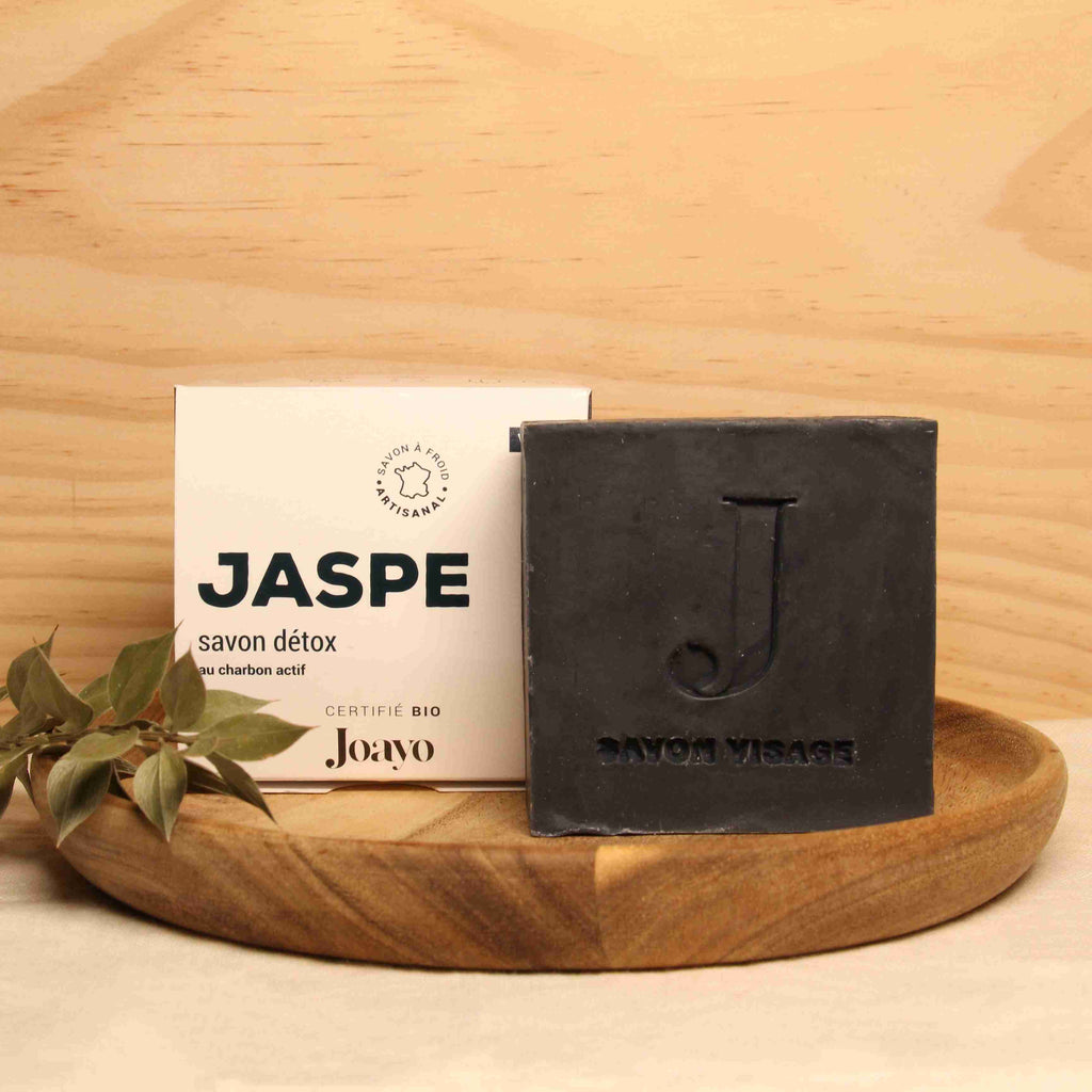 Savon Jaspe détox au charbon actif BIO - 100g Joayo vrac-zero-dechet-ecolo-balma-gramont